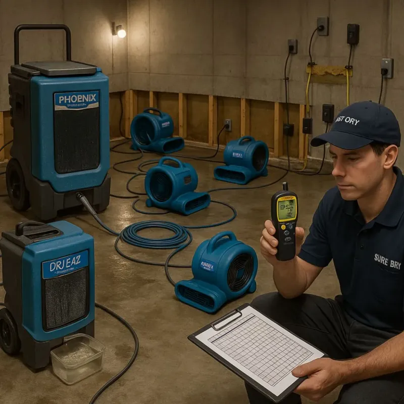 Structural Drying and Dehumidification process in Bargersville, IN
